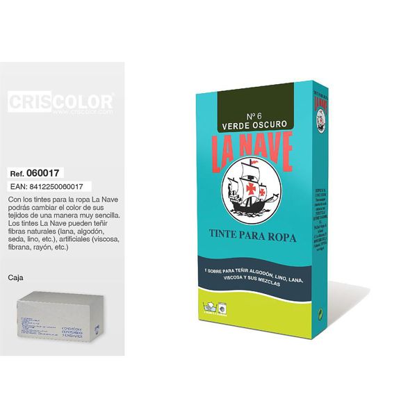 [060017] tinte ropa verde oscuro 1s/20g nº6