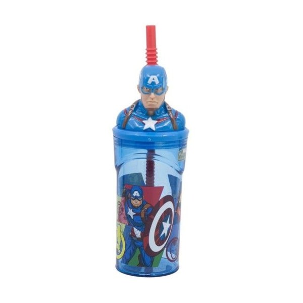 Stor vaso figurita 3d 360 ml avengers seven wonders captain america