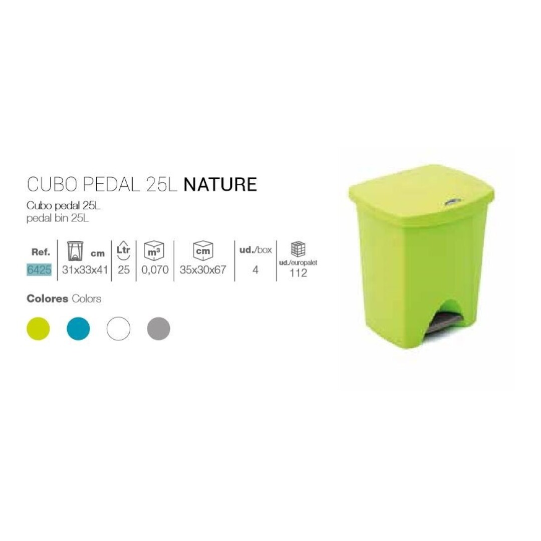 Nature cubo pedal 25l blanco c4