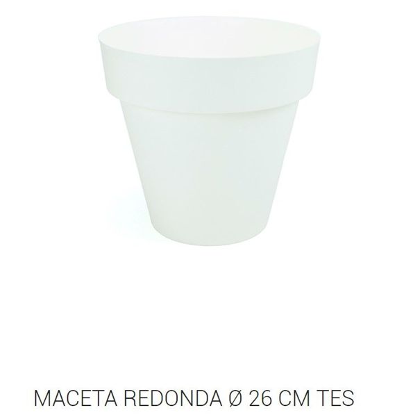 Tes maceta redonda ø 26cm blanco c24