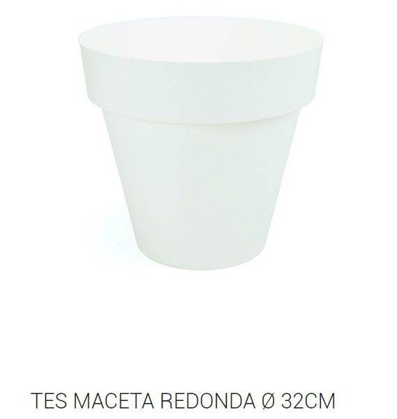 Tes maceta redonda ø 32cm blanco c12