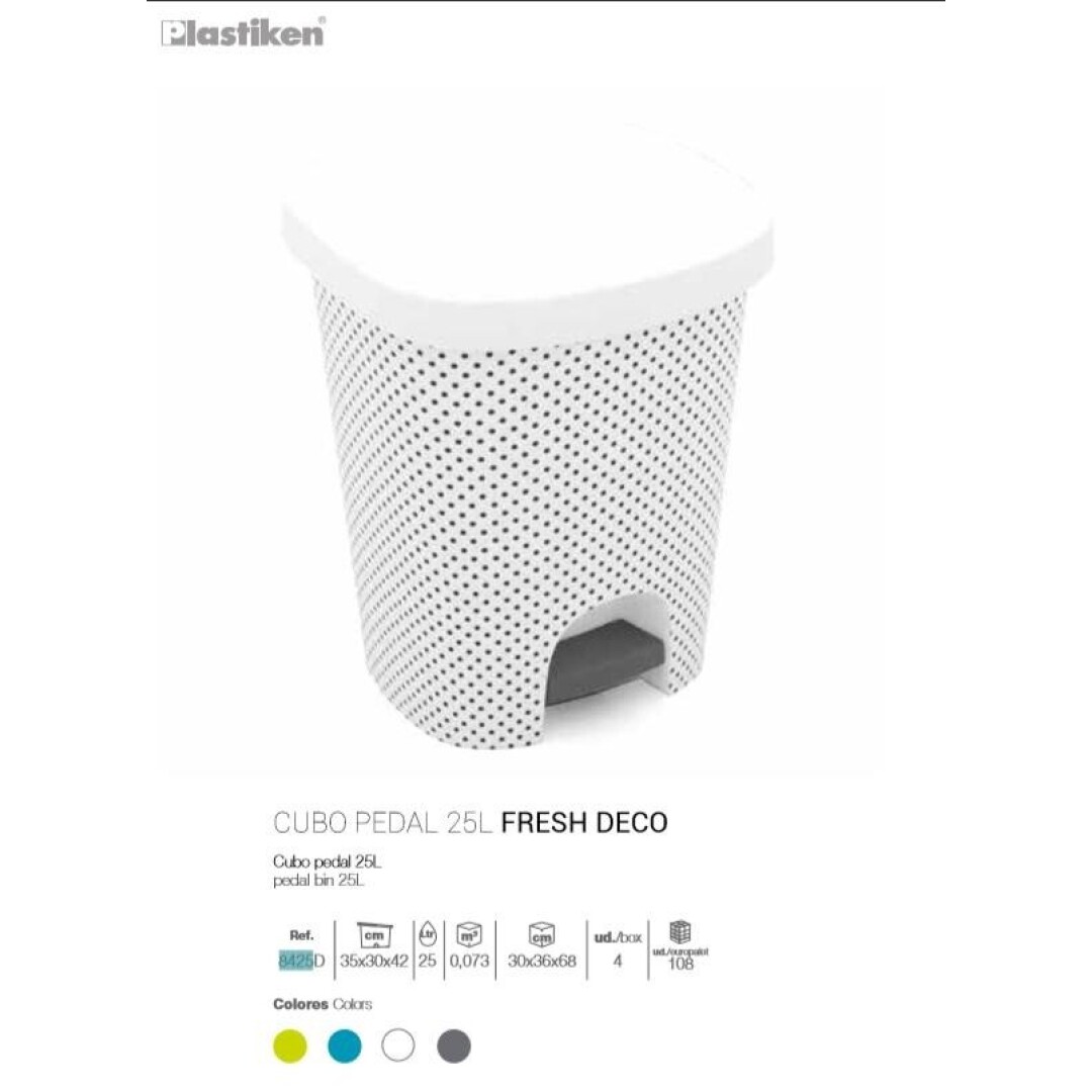 Fresh cubo pedal 25l. blanco c4