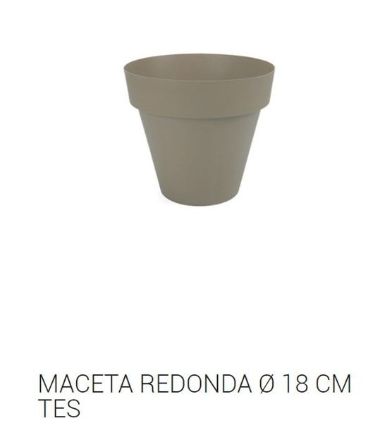 Tes maceta redonda ø 18cm taupe c24