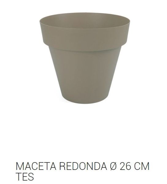 Tes maceta redonda ø 26cm taupe c24