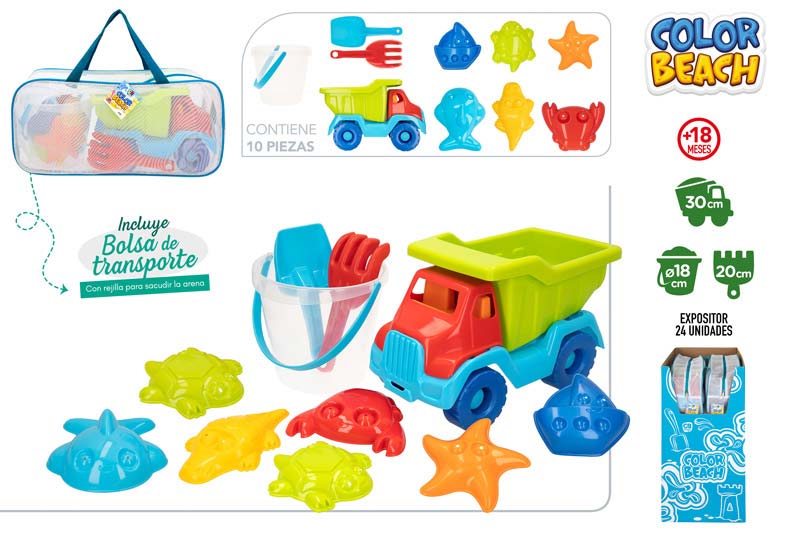 Set playa -camión 30cm + cubo 18cm