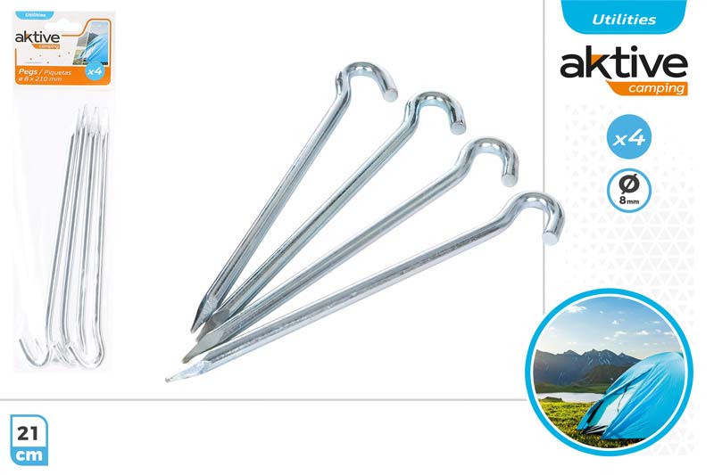 Aktive-set 4 piquetas camping