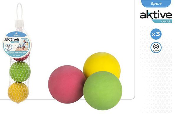 Set 3 pelotas tenis playa goma