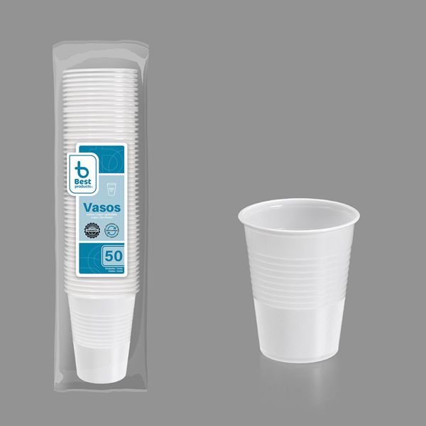 S/50 vaso reutilizable blanco 220 cc pp