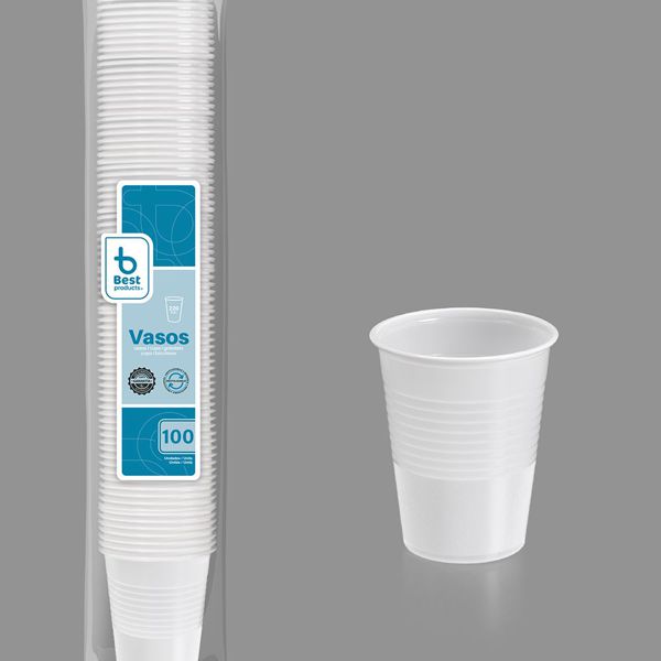 S/100 vaso reutilizable blanco 220 cc pp