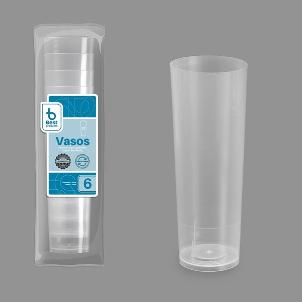 S/6 vaso reut. tubo transp. 300 cc pp