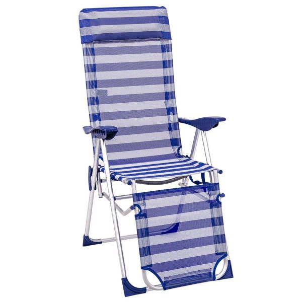 Sillon 5 posiciones con reposapiés alum 61 x 66 x 115 cm