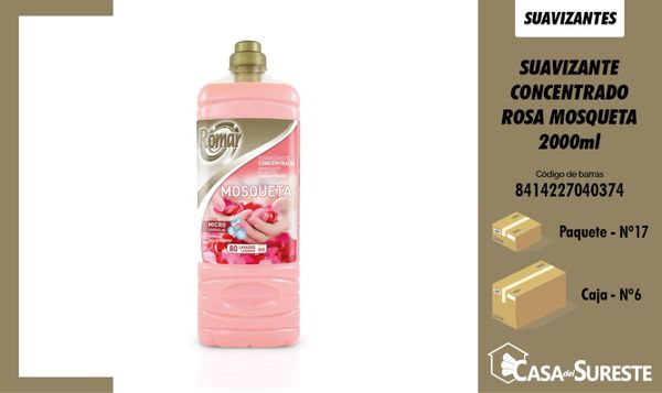 Suavizante concentrado rosa mosqueta 2000ml romar