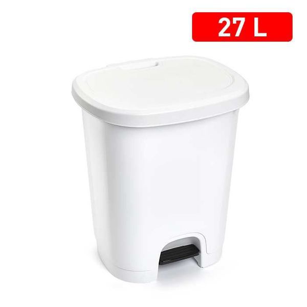 Cubo 27l pedal blanco