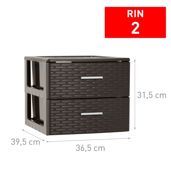 Cajonera rin rattan 2 cajones