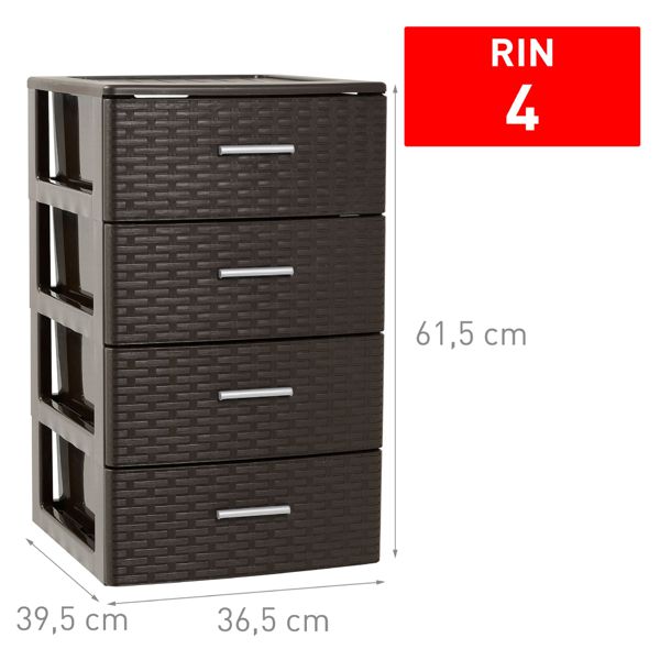 Cajonera rin rattan 4 cajones