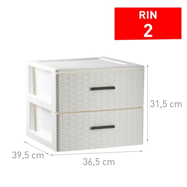 Cajonera rin rattan 2 cajone