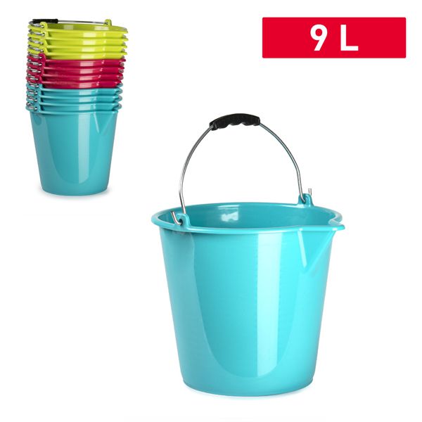 Cubo agua 9 lt pico color