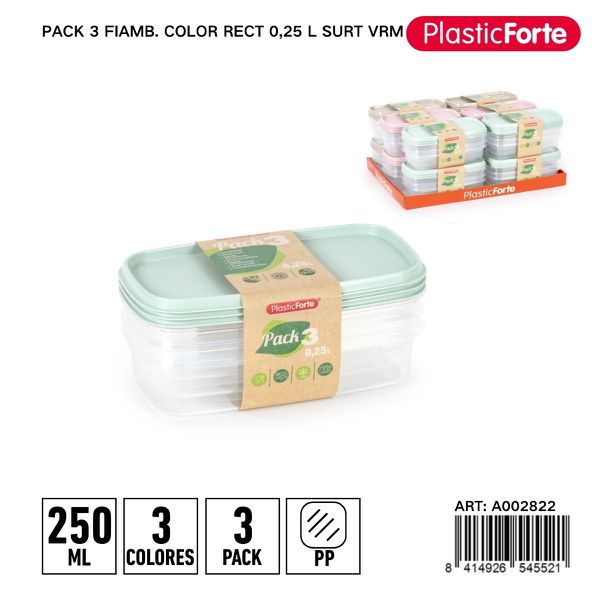 Pack 3 fiambrera 0.25l