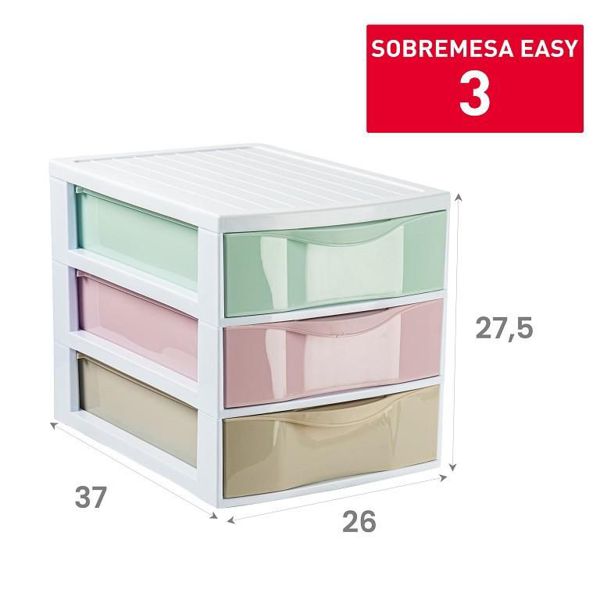 Cajonera sobremesa 3 cajones blanco