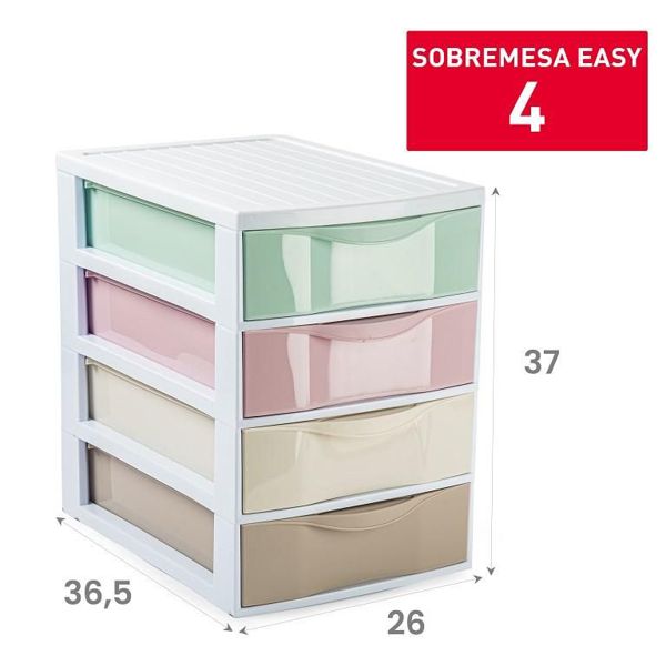 Cajonera sobremesa 4 cajones blanco