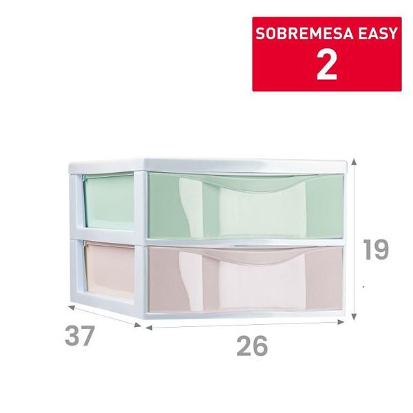 Cajonera sobremesa 2 cajones blan