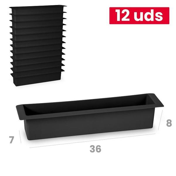 Jardinera cementerio 36x8cm negro