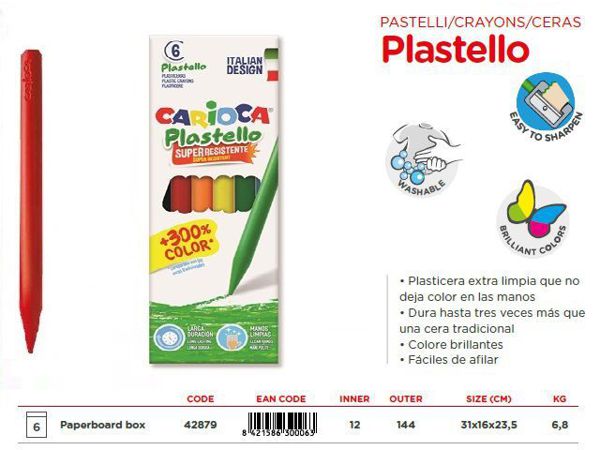 Caja 6 plasticeras cariocacolor