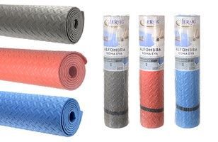 Alfombra goma eva gris, roja y azul 61x188cm