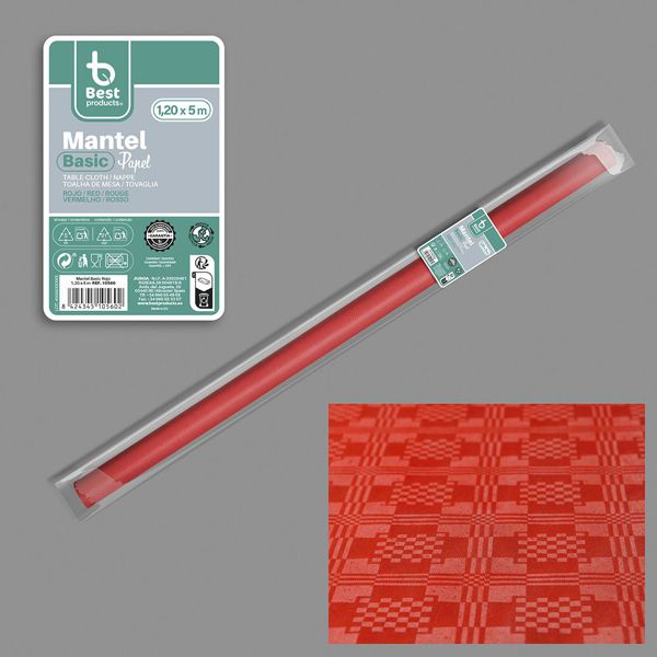 Rollo mantel basic rojo 5 x 1,2 m