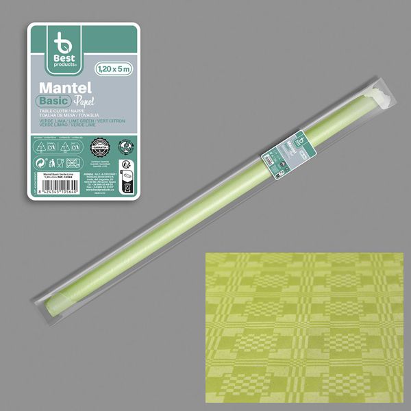 Rollo mantel basic verde lima 5 x 1,2 m