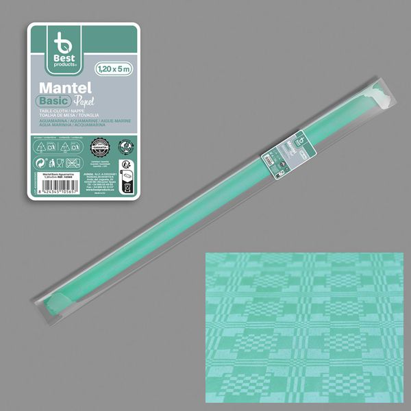 Rollo mantel basic aguamarina 5 x 1,2 m