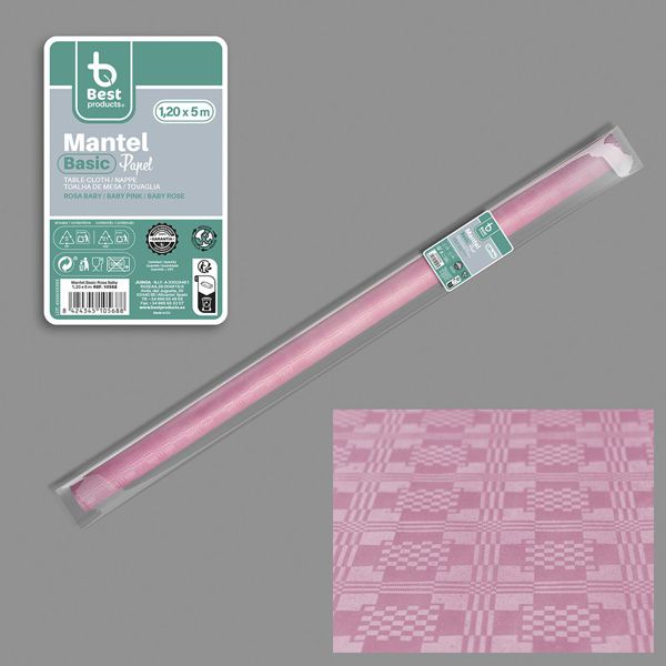 Rollo mantel basic rosa baby 5 x 1,2 m