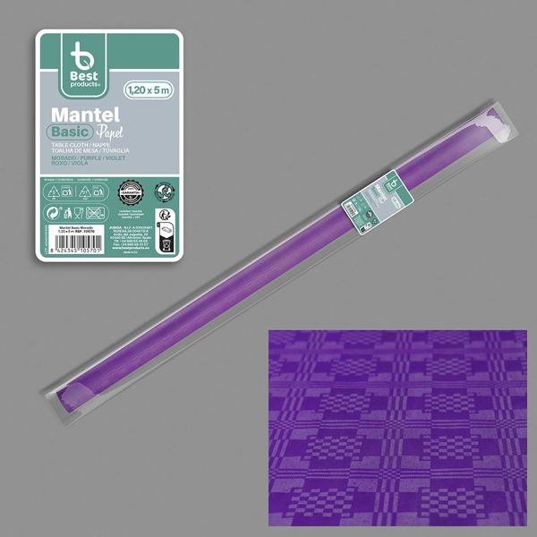 Rollo mantel basic morado 5 x 1,2 m