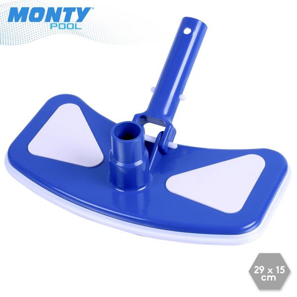 Limpiafondos ultrapesado piscina 29 x 15,20 cm ultrapesado con cepillo. apto para linners. apto mástil 32mm. apto mangueras 32-38 mm.