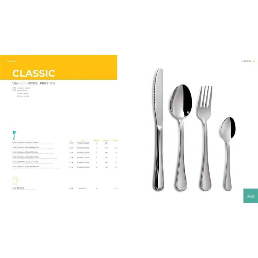 Corbata 3 tenedor mesa classic