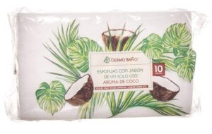 Esponja jabonosa dermobaño un solo uso.10u