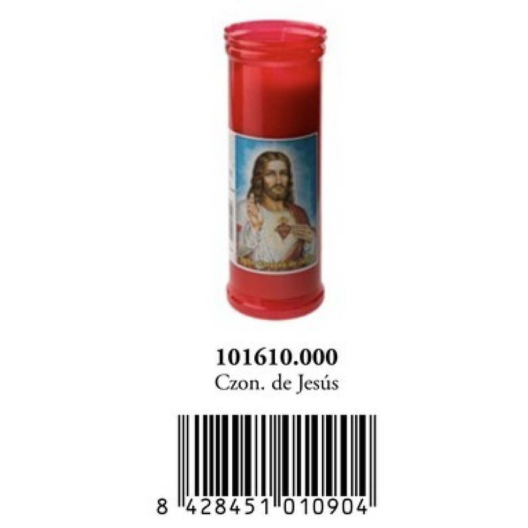 Velón Votivo V-5L Corazón de Jesús Rojo