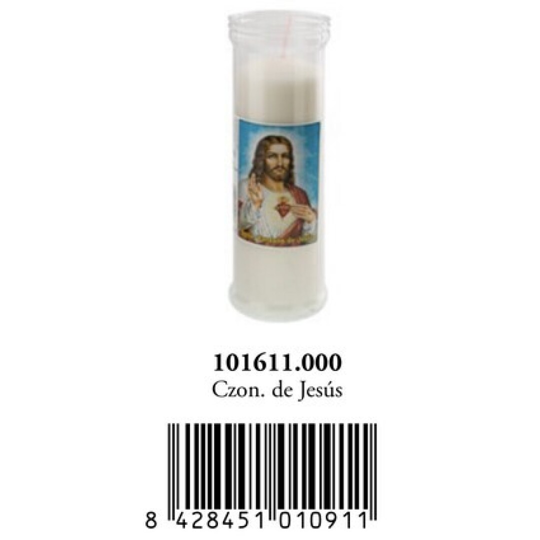 Velón Votivo V-5L Corazón de Jesús Transp.
