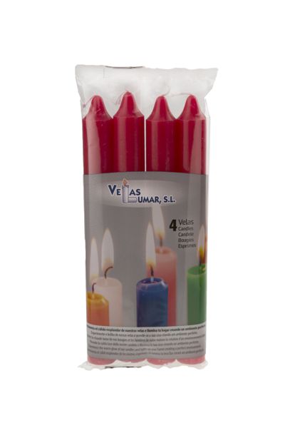 Pack 4 Velas Cilíndrica, Rojo