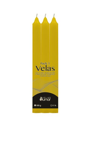 Pack 3 Velas Cirio Amarillo