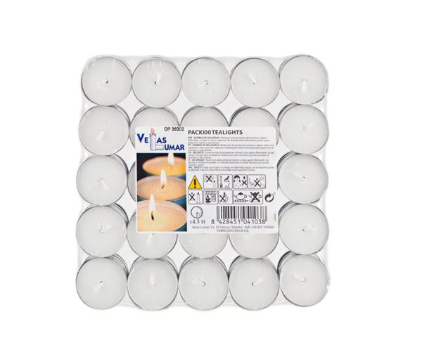 Pack 100 Tealights 4,5 h.