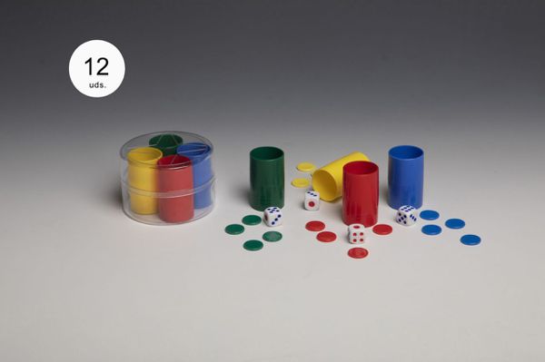 Fichas parchis 4 jugadores caja circular