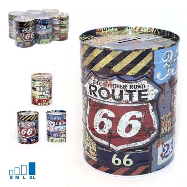 Hucha xl route 66 metal surtido