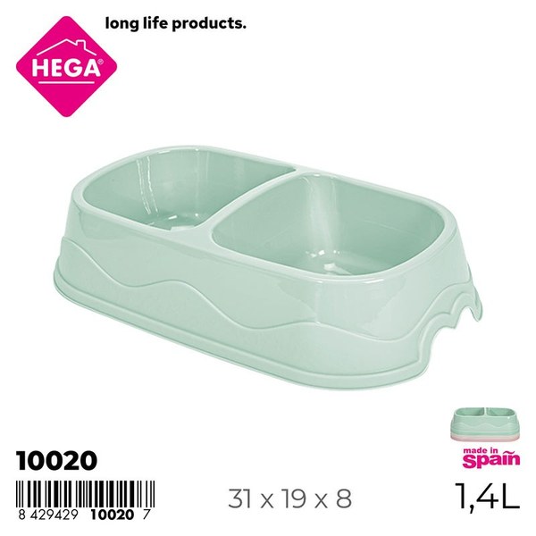 Comedero carlino doble 1.4l