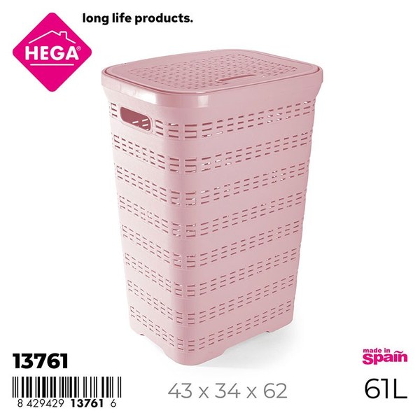 Pongotodo rattan y lino 61 l. rosa pastel