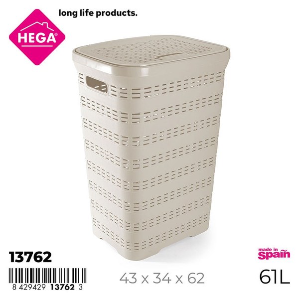 Pongotodo rattan y lino 61 l. beige pastel