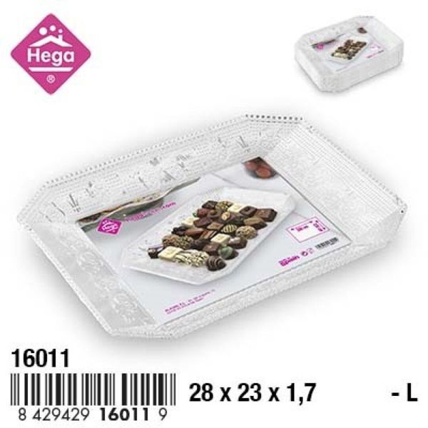 Bandeja cuenca luxe rectangular 28 cm.