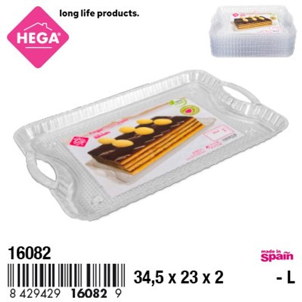 Bandeja caceres luxe rectangular con asas 34,5 cm.