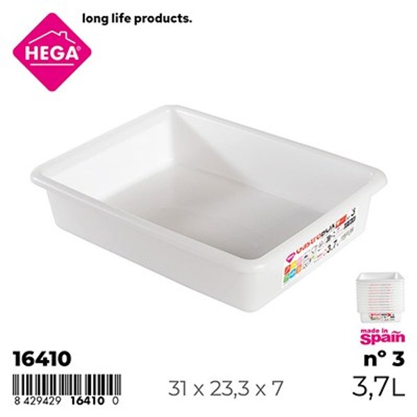Bandeja gastrobox nº3 rectangular 3.7 l.
