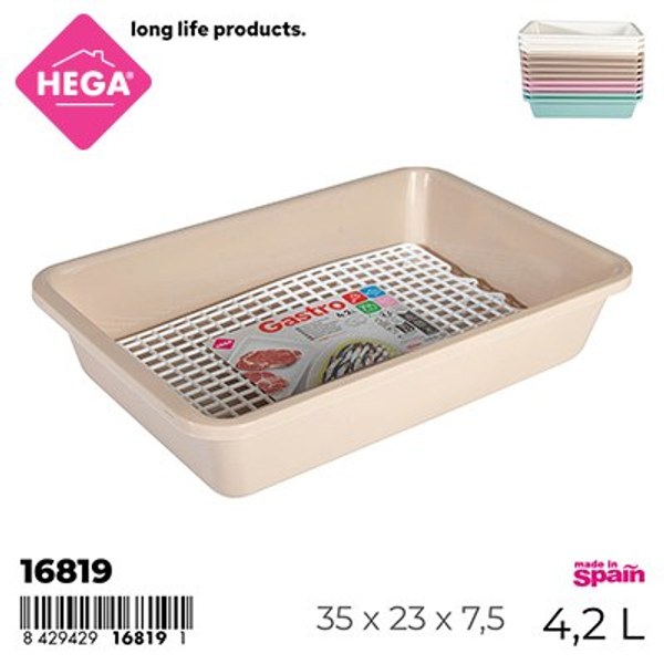 Descongelador turin rectangular con rejilla 4,2 l.